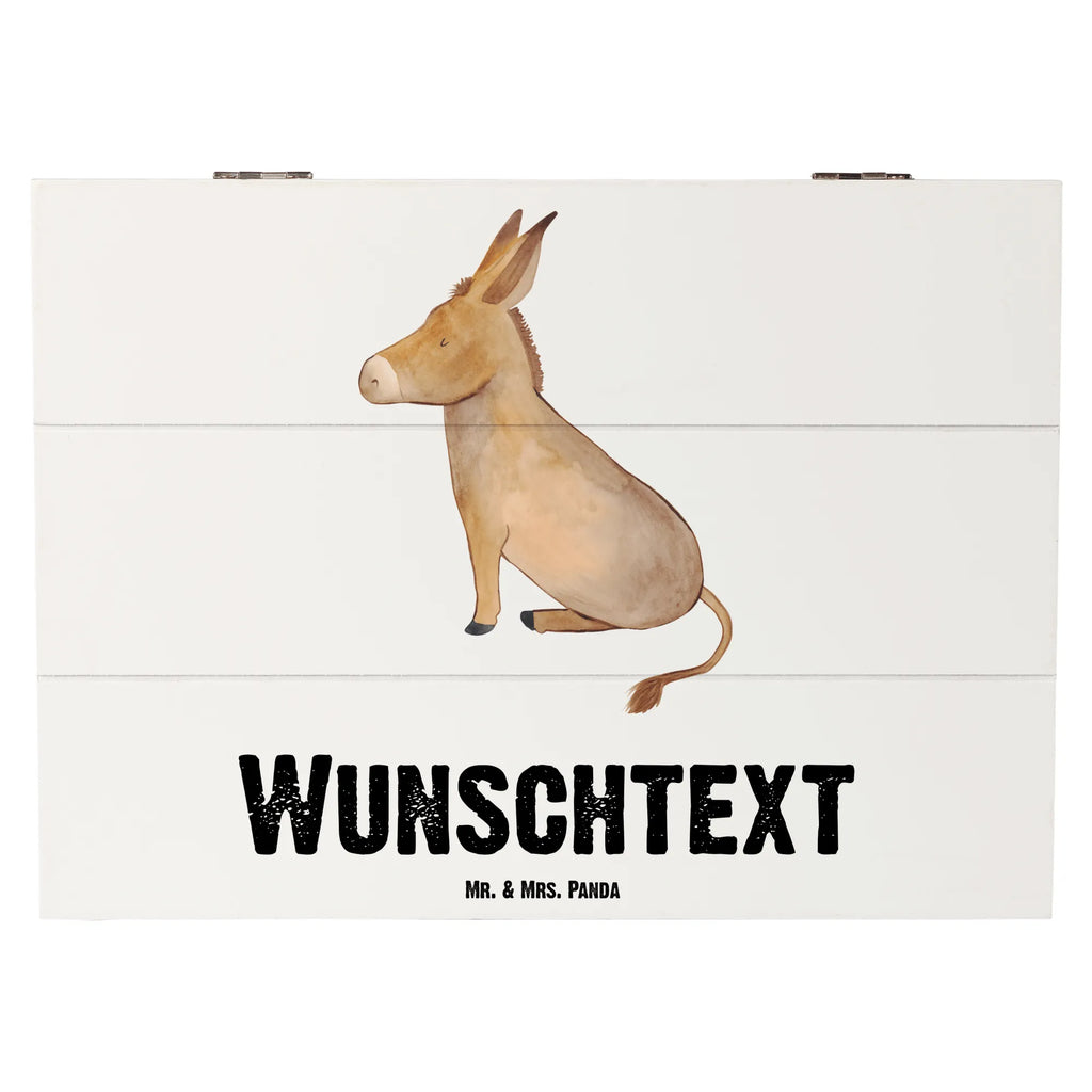 Personalizowane drewniane pudełko Osioł Motywy zwierzęce, dobra energia, zabawne powiedzonka, zwierzęta