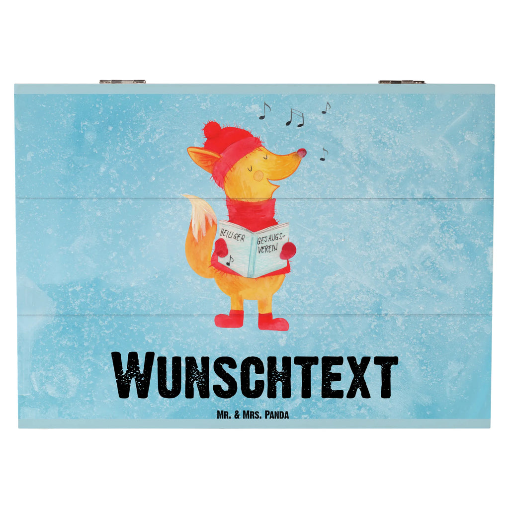 Personalizowane drewniane pudełko lis Śpiewak Zima, Boże Narodzenie, dekoracje świąteczne, Mikołaj, Adwent, Wigilia, zimowy motyw