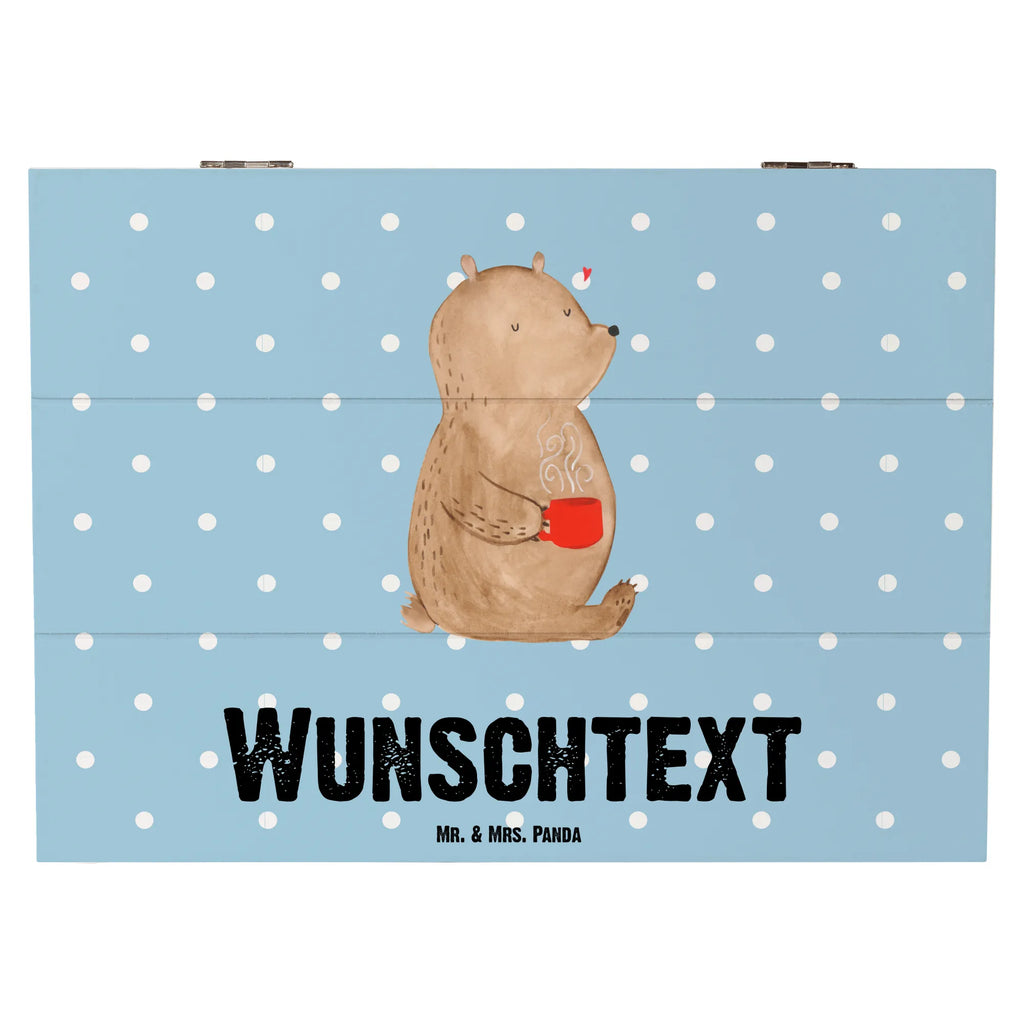 Personalizowane drewniane pudełko Niedźwiedź kawa Niedźwiedź, Miś, Pluszowy miś