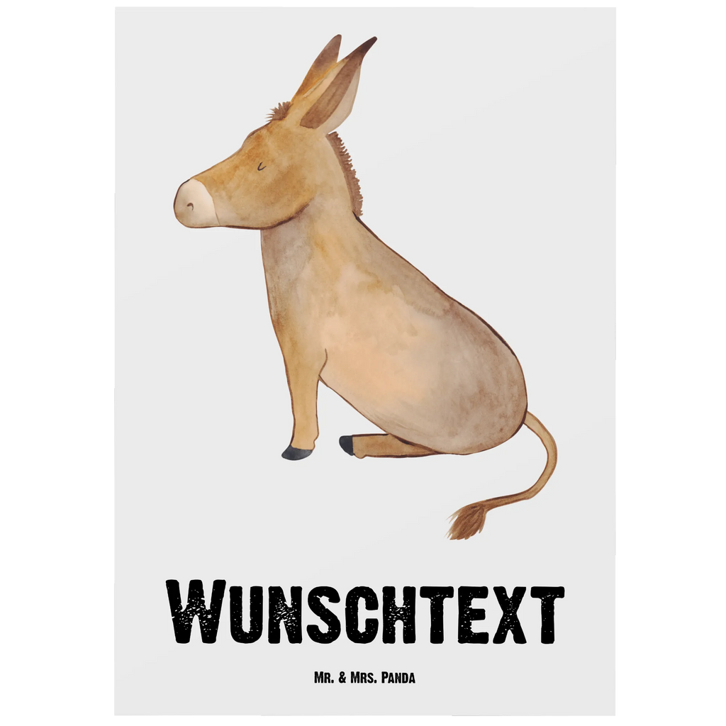 Personalised postcard Donkey small animals, cute, funny, cute animal motives, hand drawn, small world, funny sayings, good mood, happy, gifts, gift ideas, special gifts, animal lover, card, courage to face life, goal, happiness in life, aim in life, courage, wisdom, Donkey