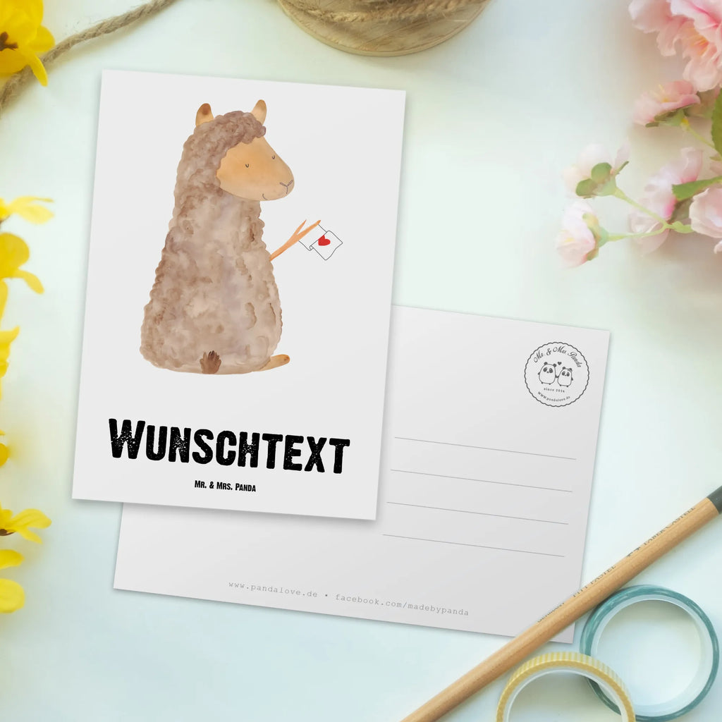 Personalised postcard alpaca banner alpaca, llama, pako, camel, Peru, animal, favourite animal, love, alpacas, Alpaca, llamas