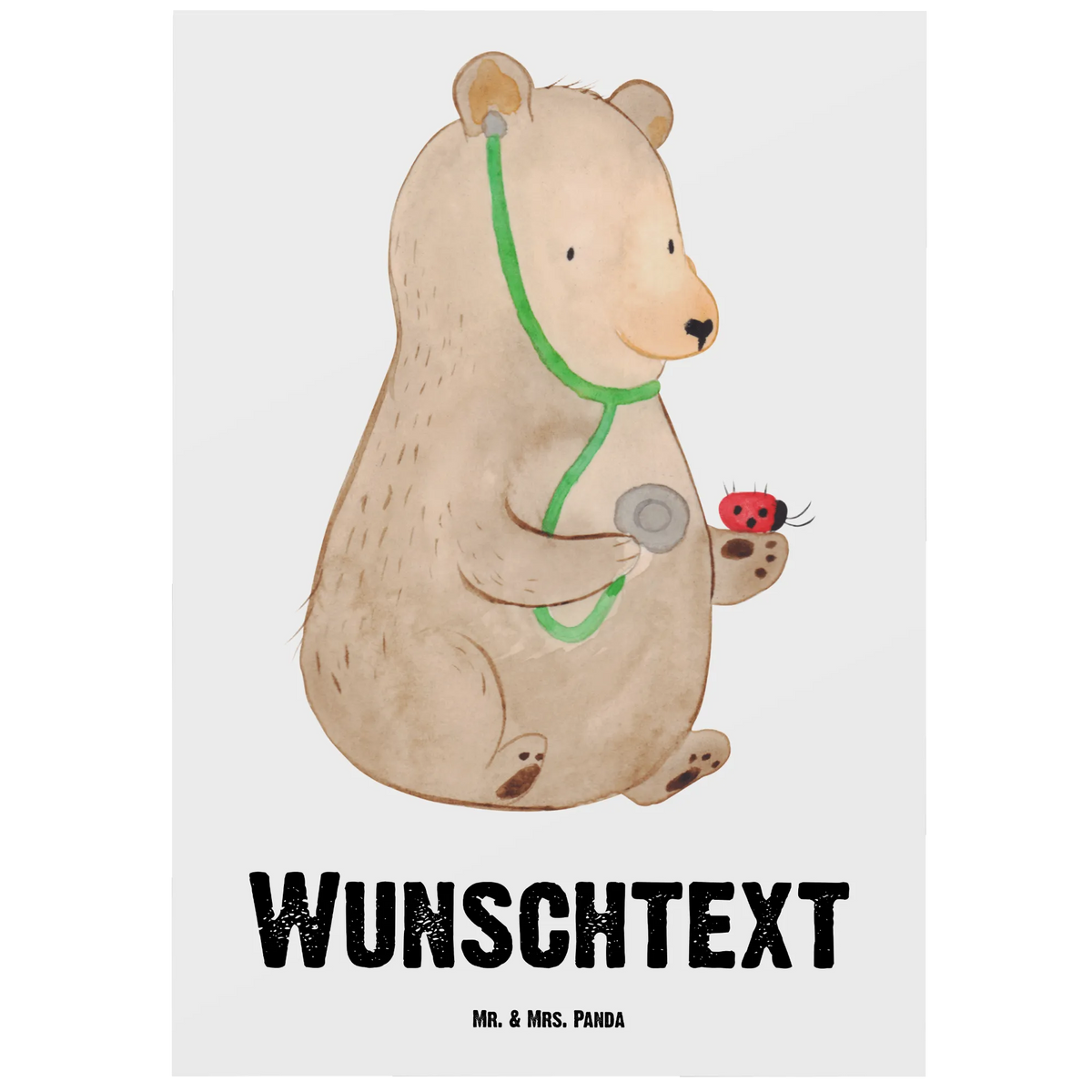 Personalised postcard bear Physician bear, teddy, teddy bear, cuddly toy, Doctor, Professor, Bear