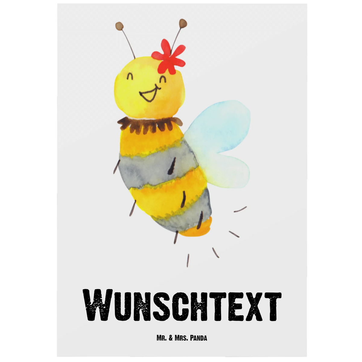 Personalised postcard bee flower Bee, wasp, bumblebee