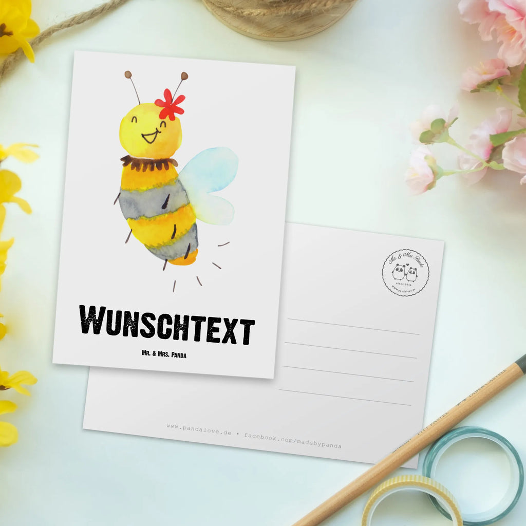Personalised postcard bee flower Bee, wasp, bumblebee