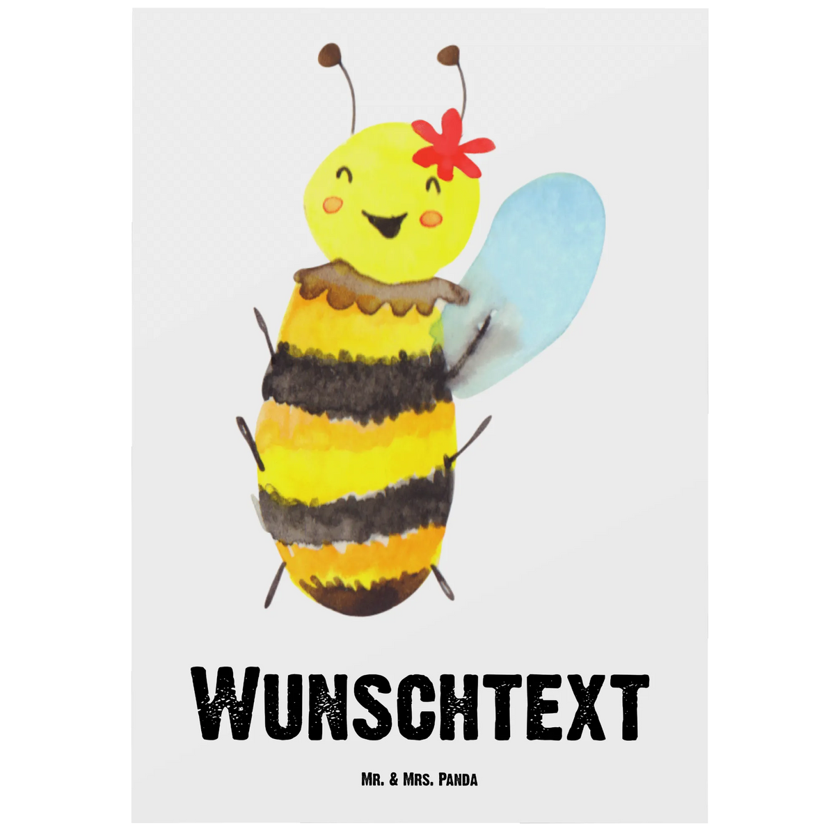 Personalised postcard bee happy Bee, wasp, bumblebee