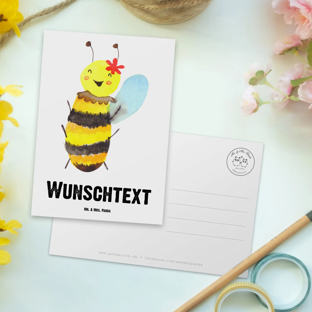 Personalised postcard bee happy Bee, wasp, bumblebee