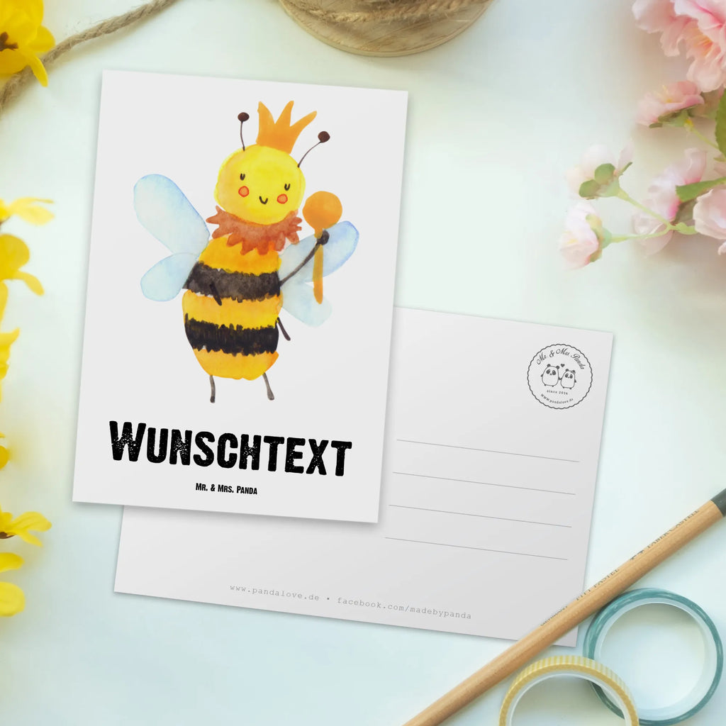 Personalised postcard bee king Bee, wasp, bumblebee
