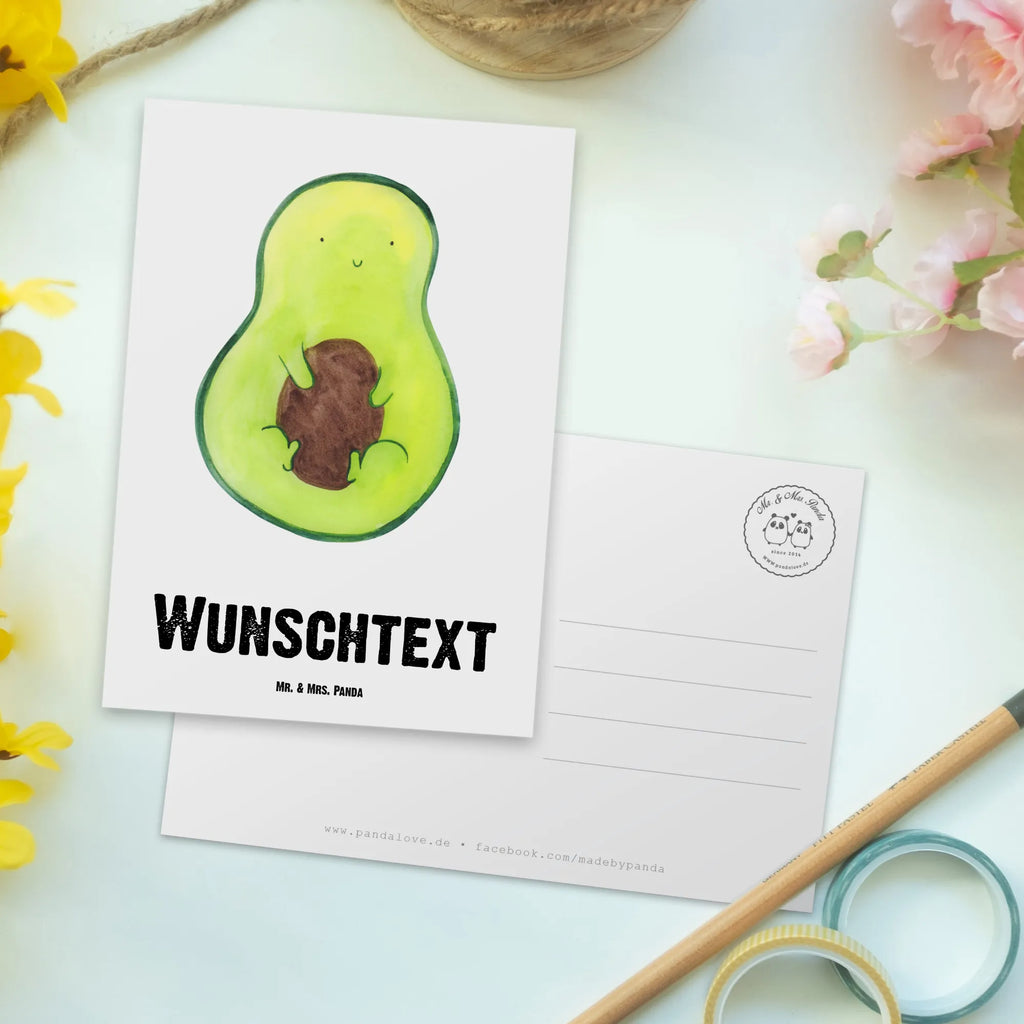 Personalisierte Postkarte Avocado mit Kern Karte mit Namen, Einladung mit Namen, Postkarte Personalisierbar, Grußkarte mit Wunschtext, Ansichtskarte mit Wunschtext, Einladung mit Wunschtext, Postkarte Bedrucken, Karte mit Wunschtext, Postkarte mit Namen, Grußkarte mit Namen, Ansichtskarte mit Namen, Postkarte mit Wunschtext, Geschenkkarte mit Namen, Geschenkkarte mit Wunschtext, Avocado, Veggie, Vegan, Gesund, Spruch Leben, Kern, Avokado, Avocadokern, Pflanze