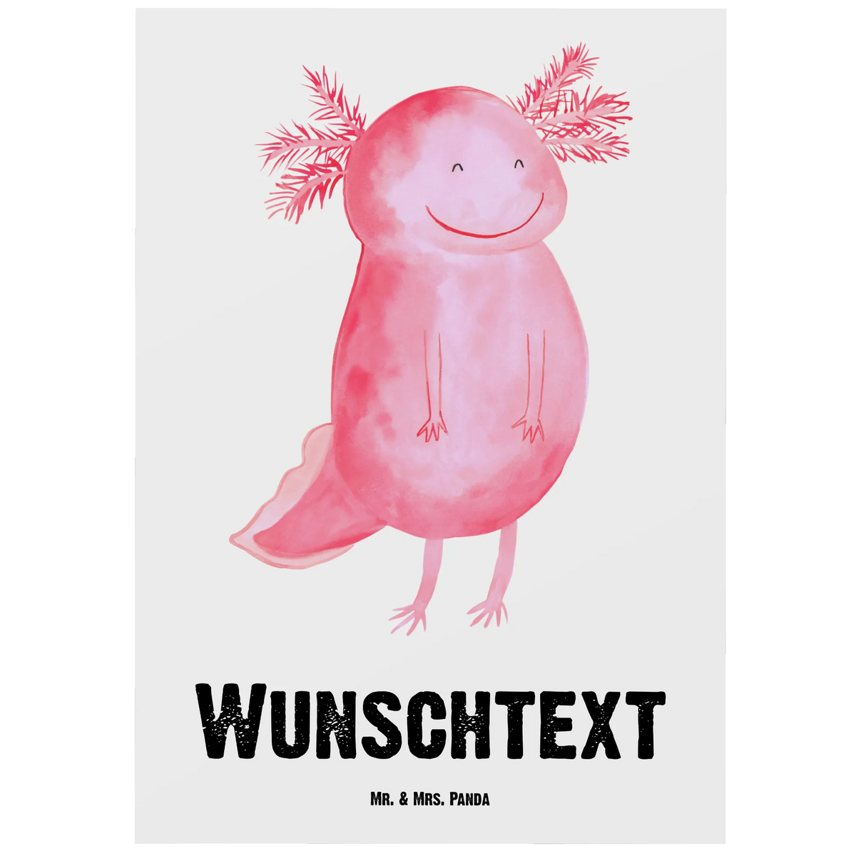 Personalised postcard axolotl Happy Axolotl, Axelotl, marine animals, Mexican walking fish, salamander, amphibian, motivation, axolotl, axolot, good mood, tail
