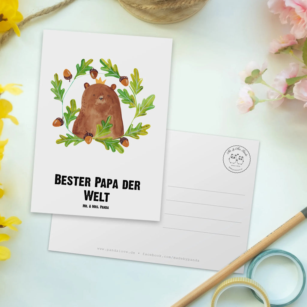 Personalised postcard bear king bear, teddy, teddy bear, cuddly toy, Dad, Bear, best daddy, Daddy, Daddy Bear, Father, Father's Day, world best daddy