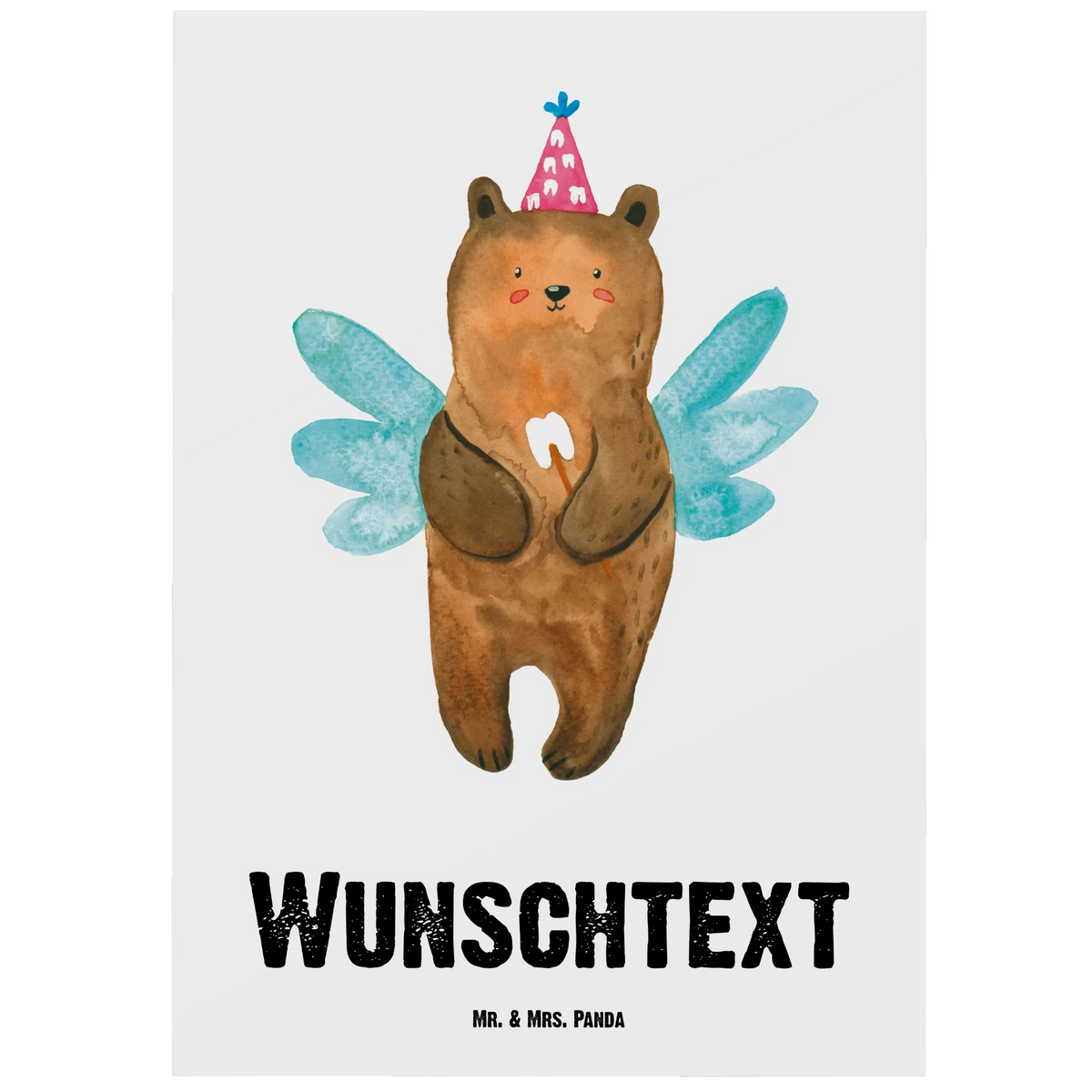 Personalised postcard bear tooth fairy bear, teddy, teddy bear, cuddly toy, Tooth fairy, fairy, first tooth, milk tooth