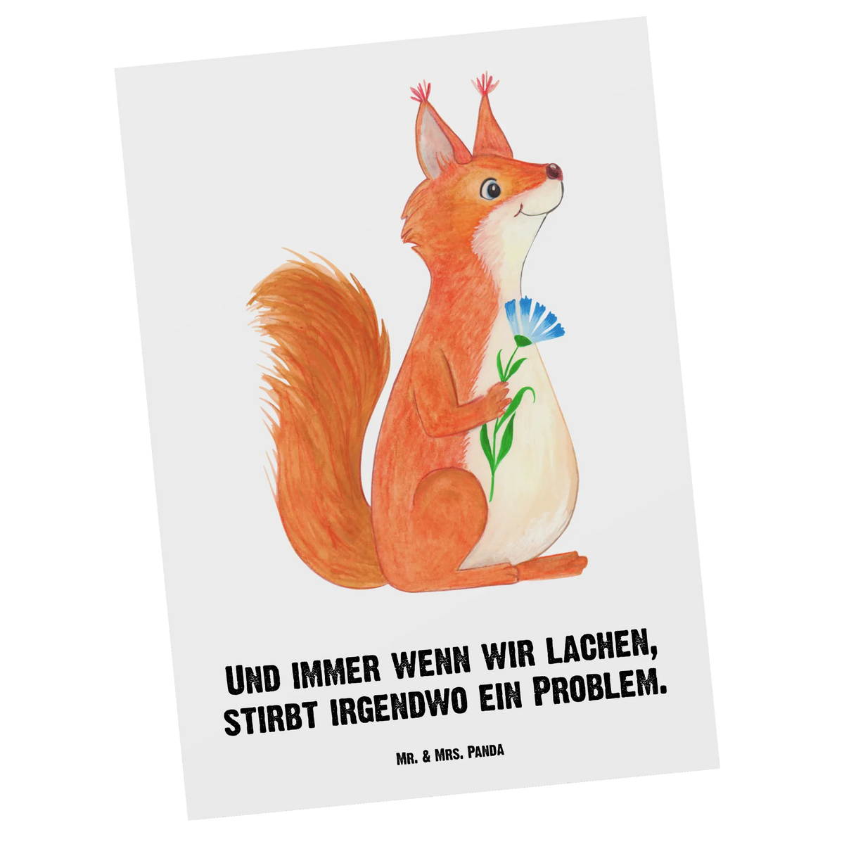 Personalised postcard Squirrel flower card, gift ideas, gifts, small animals, cute, cute animal motives, hand drawn, funny sayings, good mood, special gifts, animal lover, motivation sayings, laughter, Squirrel, happy saying, fun, positive saying, motivation pictures, saying decoration