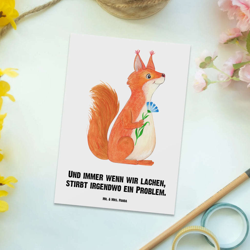 Personalised postcard Squirrel flower small animals, cute, funny, cute animal motives, hand drawn, small world, funny sayings, good mood, happy, gifts, gift ideas, special gifts, animal lover, card, Squirrel, laughter, fun, motivation pictures, saying decoration, positive saying, happy saying, motivation sayings, squirrel