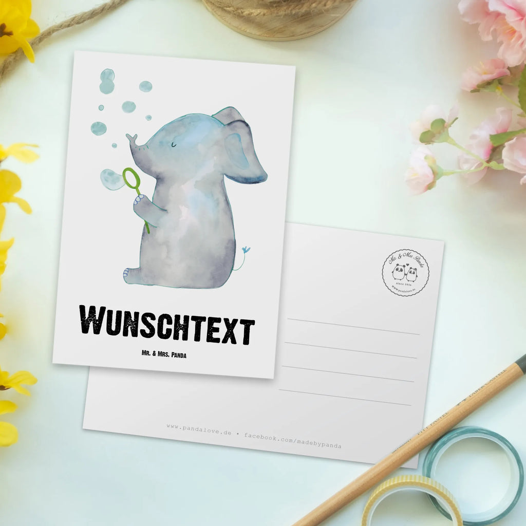 Personalisierte Postkarte Elefant Seifenblasen Ansichtskarte mit Wunschtext, Postkarte mit Wunschtext, Geschenkkarte mit Wunschtext, Einladung mit Namen, Ansichtskarte mit Namen, Geschenkkarte mit Namen, Karte mit Wunschtext, Einladung mit Wunschtext, Grußkarte mit Namen, Postkarte mit Namen, Postkarte Bedrucken, Karte mit Namen, Grußkarte mit Wunschtext, Postkarte Personalisierbar, Tiere, Tiermotive, Gute Laune, Lustige Sprüche, Liebesbeweis, Gefühl. Daheim, Elefanten, Dickhäuter, Liebe, Liebesspruch, Rüsseltier, Heimat, Seifenblasen, Elefant
