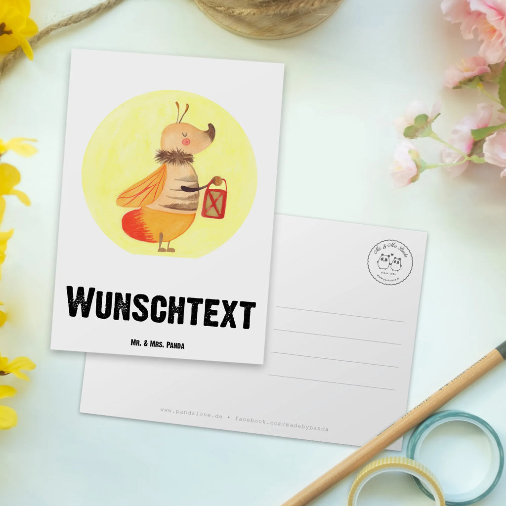 Personalised postcard Firefly small animals, cute, funny, cute animal motives, hand drawn, small world, funny sayings, good mood, happy, gifts, gift ideas, special gifts, animal lover, card, glowworm, magic, marriage proposal, glow, proof of love, favourite person, engagement, love saying, butterfly, love, anniversary