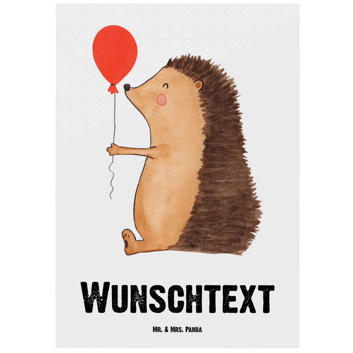 Personalised postcard Hedgehog balloon small animals, cute, funny, cute animal motives, hand drawn, small world, funny sayings, good mood, happy, gifts, gift ideas, special gifts, animal lover, card, Happy Birthday, Birthday Child, Balloon, Birthday, hedgehog