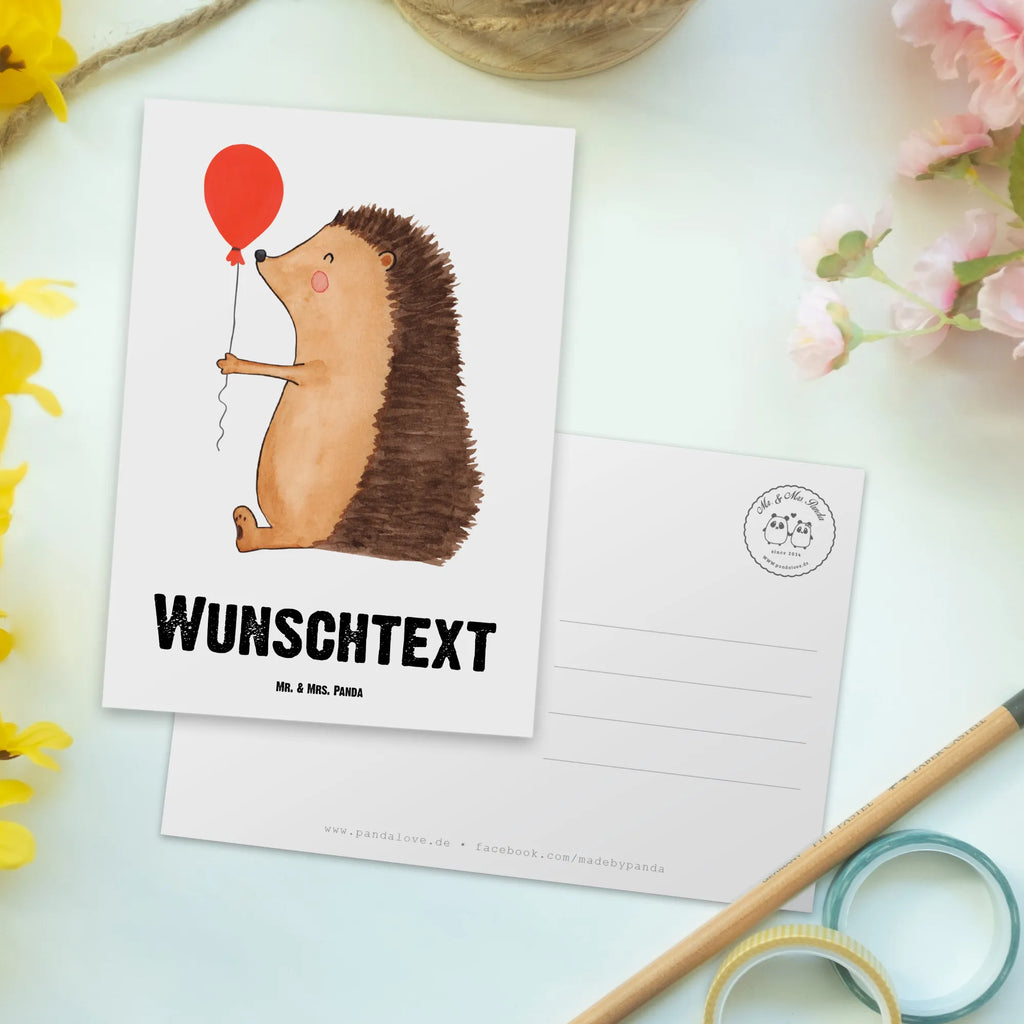 Personalisierte Postkarte Igel mit Luftballon Geschenkkarte mit Namen, Grußkarte mit Wunschtext, Einladung mit Wunschtext, Einladung mit Namen, Ansichtskarte mit Namen, Geschenkkarte mit Wunschtext, Karte mit Wunschtext, Postkarte mit Wunschtext, Grußkarte mit Namen, Postkarte bedrucken, Karte mit Namen, Postkarte personalisierbar, Ansichtskarte mit Wunschtext, Postkarte mit Namen, Tiermotive, Gute Laune, lustige Sprüche, Tiere, Glückwunsch, Geburtstagskind, Ballon, Herzlichen Glückwunsch, Geburtstag, Happy Birthday, Igel
