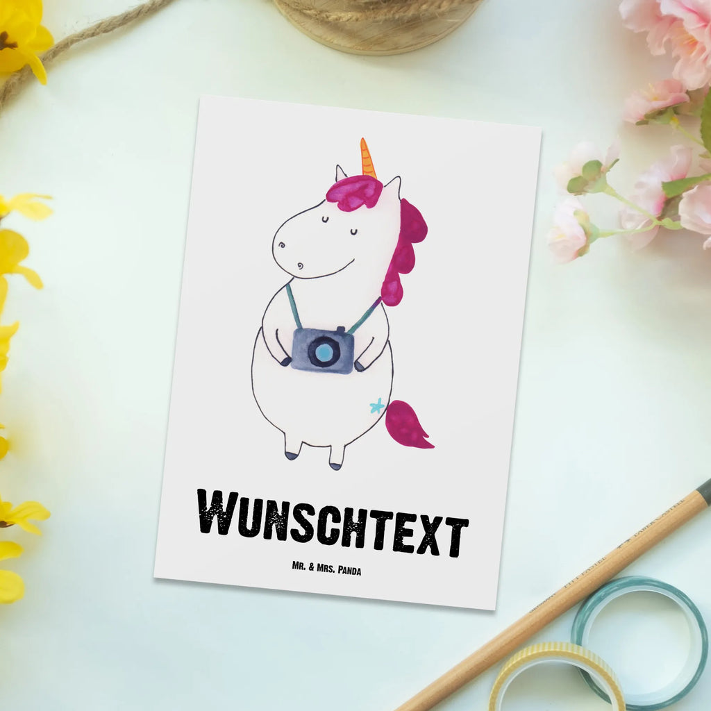 Personalised postcard unicorn photographer unicorn, unicorns, Photographer, Traveling, Tourist, Traveler gift, Photography, Photographer gift, Holiday, Unicorn, Camera