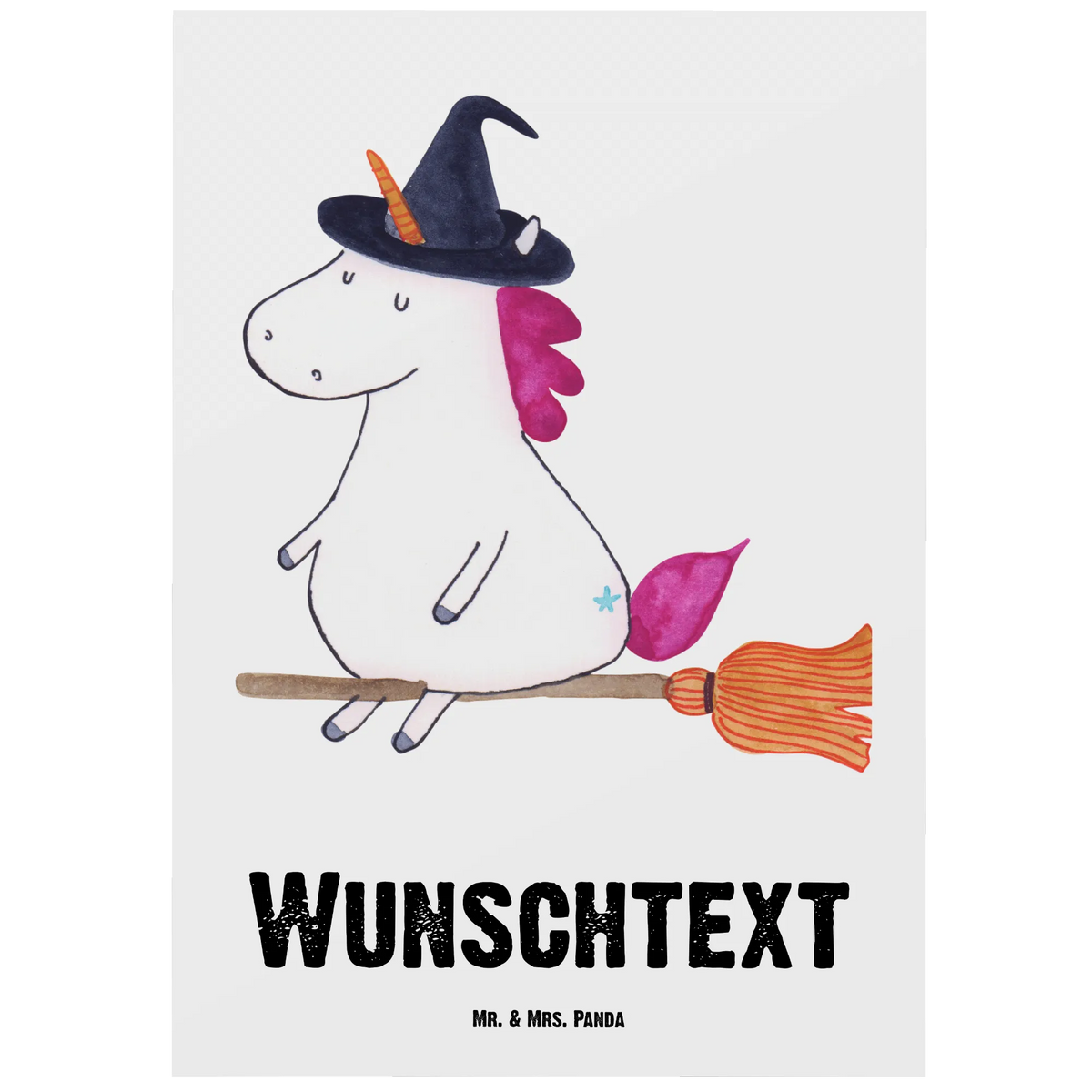 Personalised postcard unicorn Witch unicorn, unicorns, witch, wife gift, devil, mad, angel, bad girl, bitch, girlfriend present, Unicorn