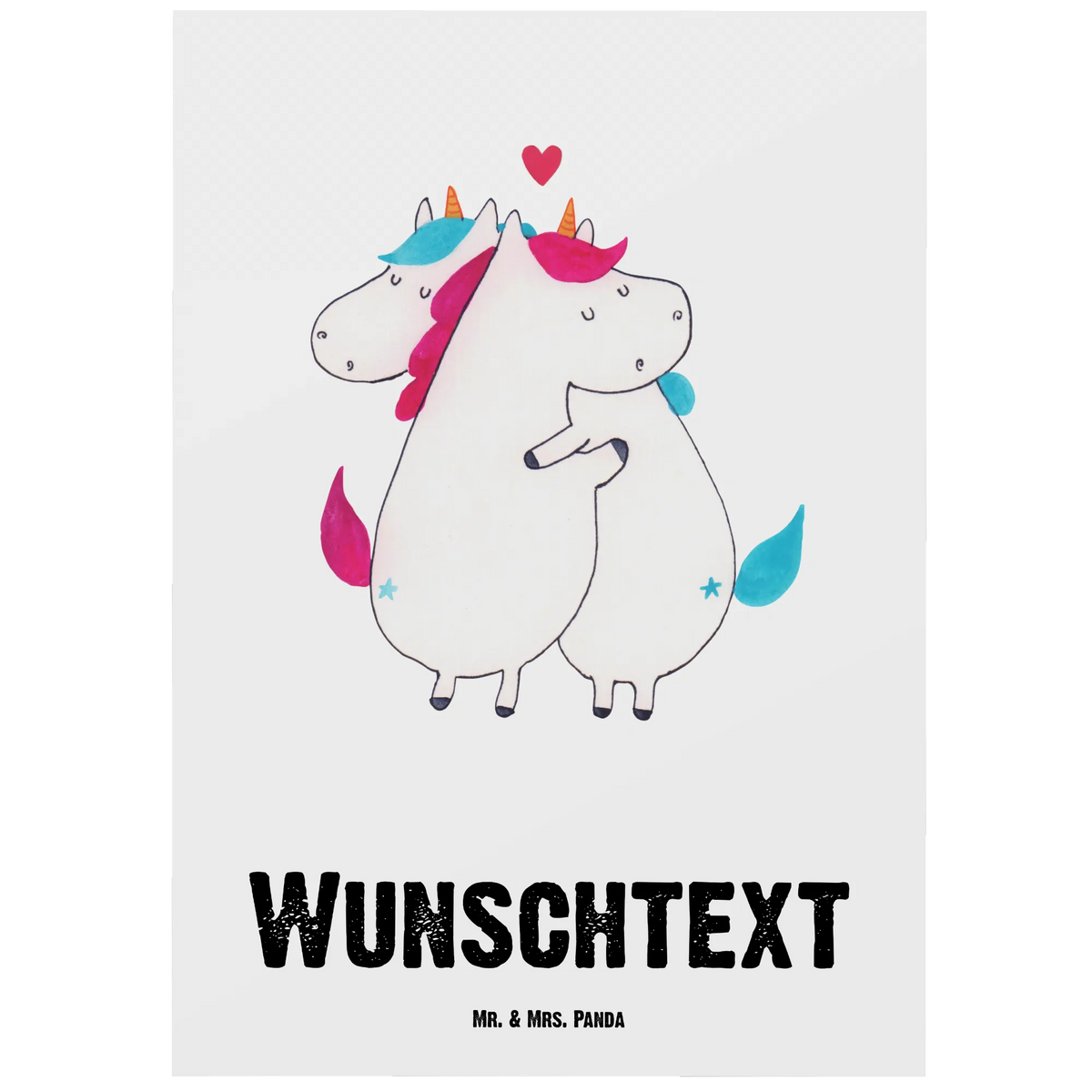 Personalised postcard unicorn communication unicorn, unicorns, gift, love, witty, valentine's day, saying, Thank you, Unicorn, valentine, present, marriage, partner, funny