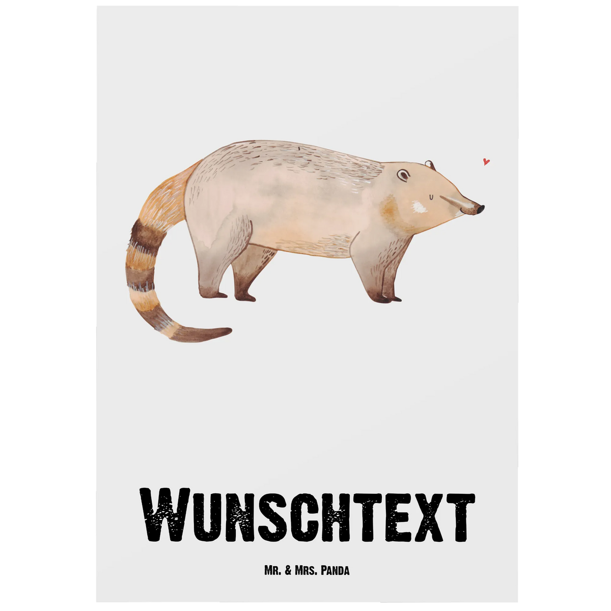 Personalised postcard Coati small animals, cute, funny, cute animal motives, hand drawn, small world, funny sayings, good mood, happy, gifts, gift ideas, special gifts, animal lover, card, nose bear, bear, Nose bear, trunk bear