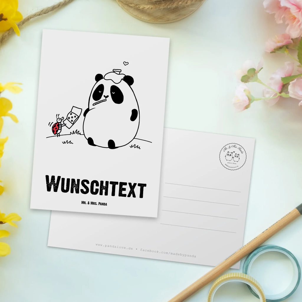Personalisierte Postkarte Panda Gute Besserung Postkarte mit Namen, Ansichtskarte mit Wunschtext, Postkarte bedrucken, Ansichtskarte mit Namen, Karte mit Namen, Geschenkkarte mit Wunschtext, Geschenkkarte mit Namen, Postkarte personalisierbar, Grußkarte mit Wunschtext, Grußkarte mit Namen, Einladung mit Wunschtext, Karte mit Wunschtext, Einladung mit Namen, Postkarte mit Wunschtext