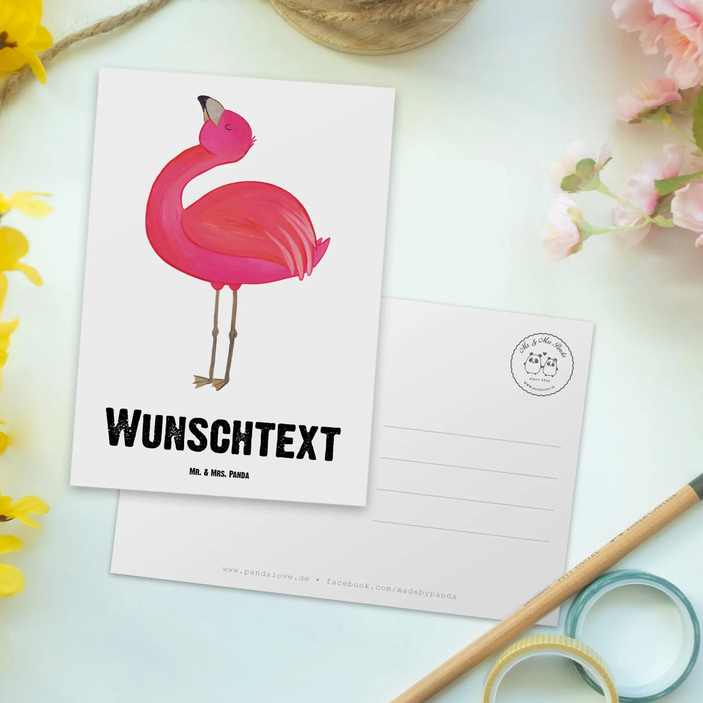 Personalisierte Postkarte Flamingo stolz Geschenkkarte mit Wunschtext, Karte mit Wunschtext, Ansichtskarte mit Namen, Ansichtskarte mit Wunschtext, Geschenkkarte mit Namen, Karte mit Namen, Postkarte bedrucken, Postkarte mit Wunschtext, Postkarte personalisierbar, Grußkarte mit Namen, Postkarte mit Namen, Einladung mit Namen, Grußkarte mit Wunschtext, Einladung mit Wunschtext, Flamingo, Selbstakzeptanz, beste Freundin, Tochter, stolz, Freude, Selbstliebe, Freundin, Mama, Schwester