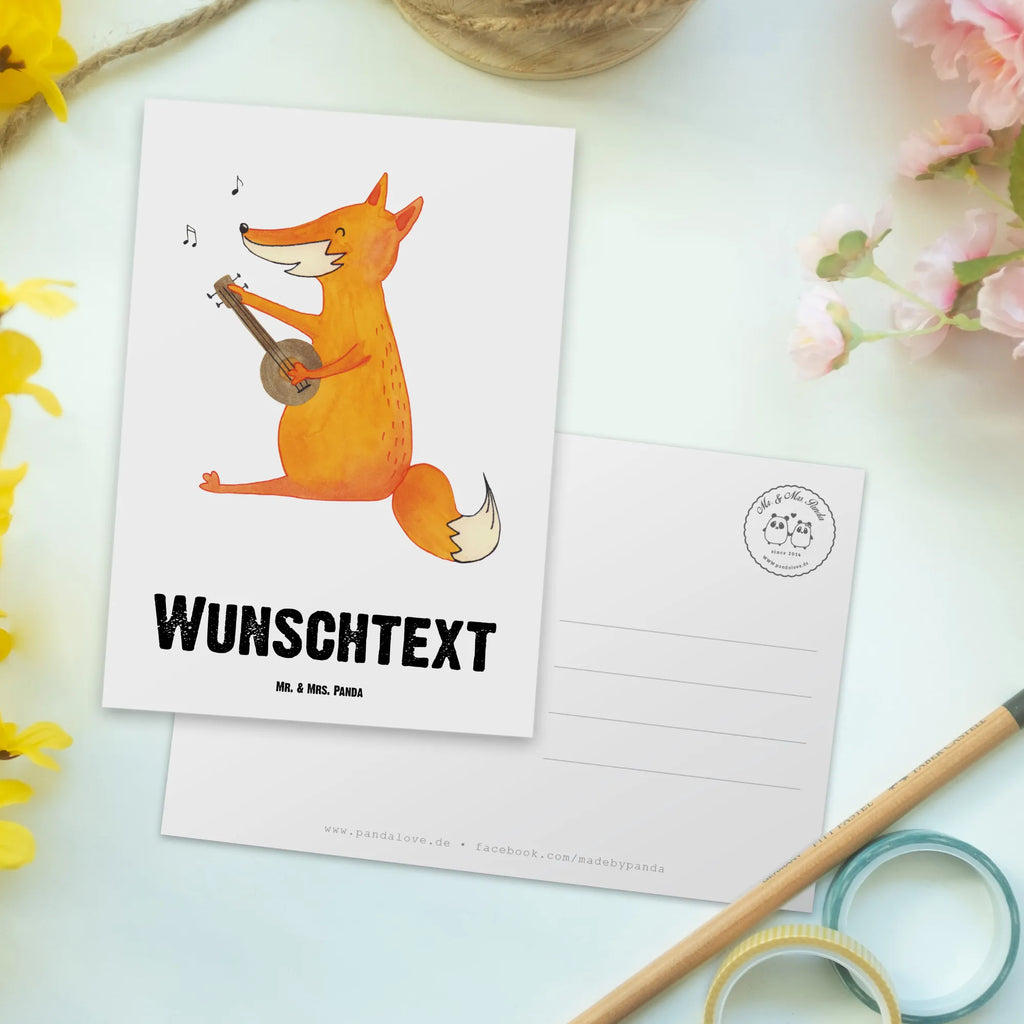 Personalisierte Postkarte Fuchs Gitarre Einladung mit Namen, Grußkarte mit Wunschtext, Postkarte mit Namen, Postkarte mit Wunschtext, Karte mit Wunschtext, Grußkarte mit Namen, Geschenkkarte mit Namen, Postkarte bedrucken, Karte mit Namen, Postkarte personalisierbar, Einladung mit Wunschtext, Ansichtskarte mit Wunschtext, Ansichtskarte mit Namen, Geschenkkarte mit Wunschtext, Fuchs, Geschenk Musiker, Musik Spruch, Füchse, Musikerin, Gitarre, Sänger, Sängerin