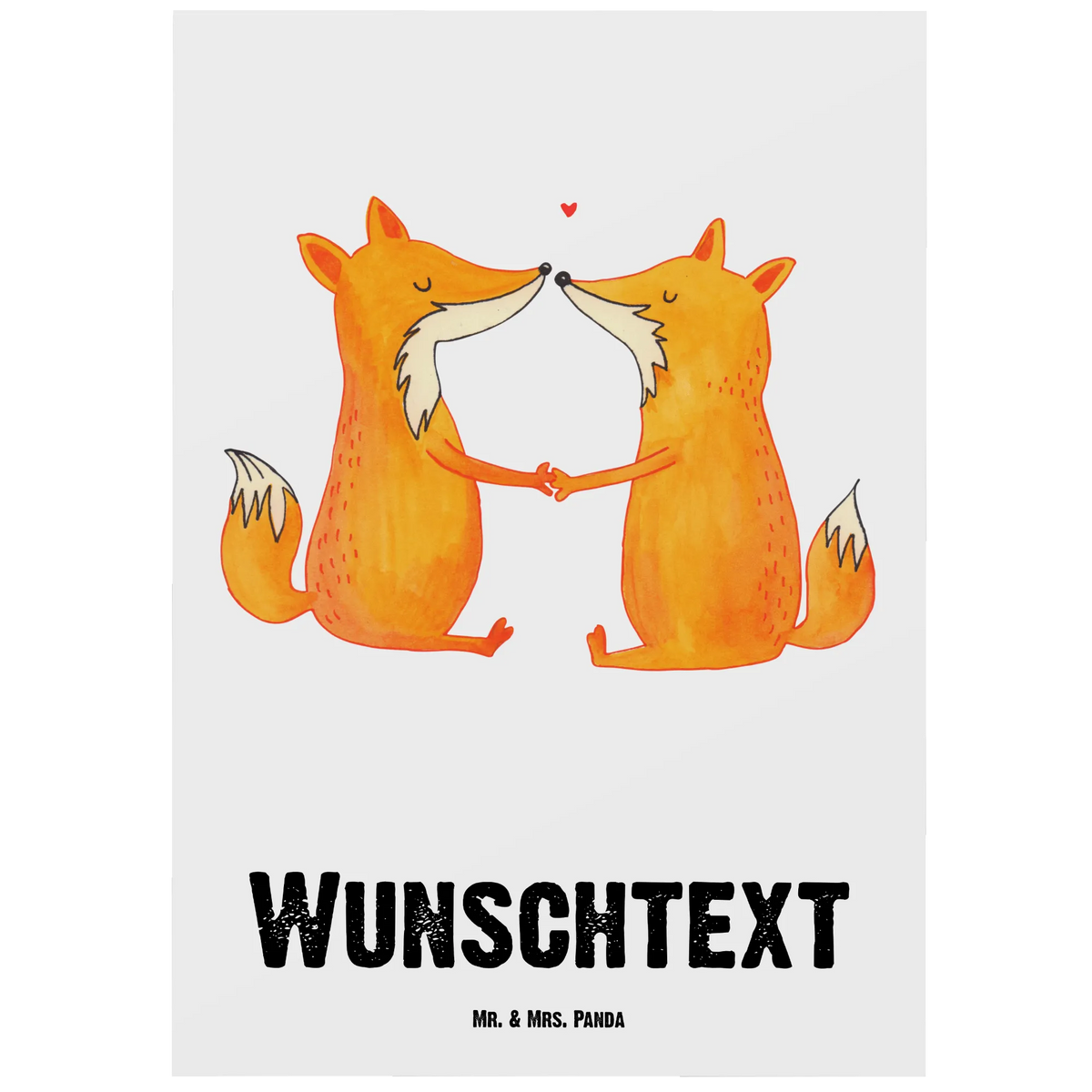 Personalised postcard foxes Love fox, foxes, forest wildlife, clever as a fox, animal lover, proof of love, couple, fiancée, husband, girlfriend, boyfriend, love, wife, partner, marriage, lovers