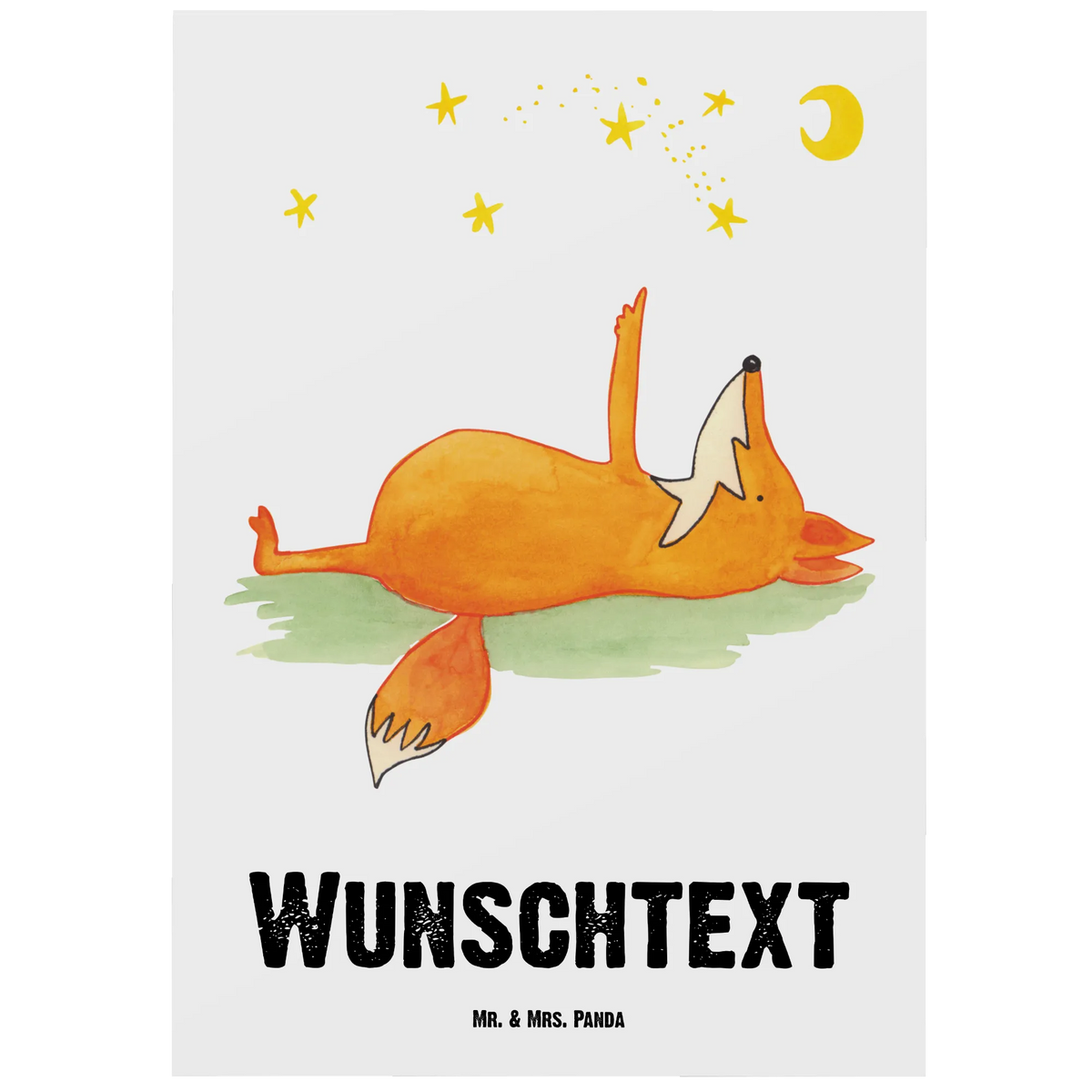 Personalised postcard Fox Stars fox, foxes, forest wildlife, clever as a fox, animal lover, Fox, Always Look on the Bright Side of Life, Romance, Saying positive, Saying beautiful, words of consolation