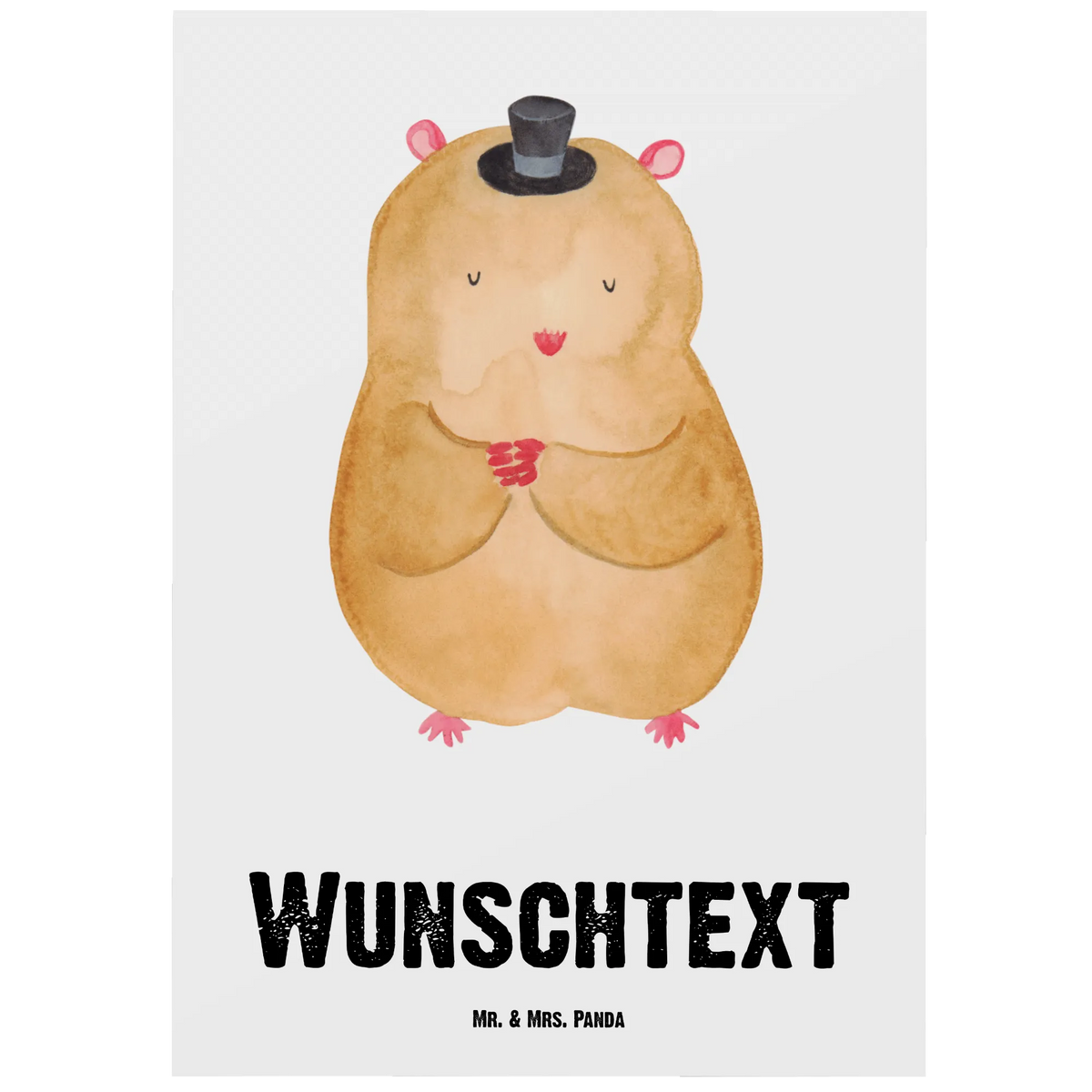 Personalised postcard hamster cap small animals, cute, funny, cute animal motives, hand drawn, small world, funny sayings, good mood, happy, gifts, gift ideas, special gifts, animal lover, card, magician, Houdini, Hamster, hat, wizard, top hat, dwarf hamster