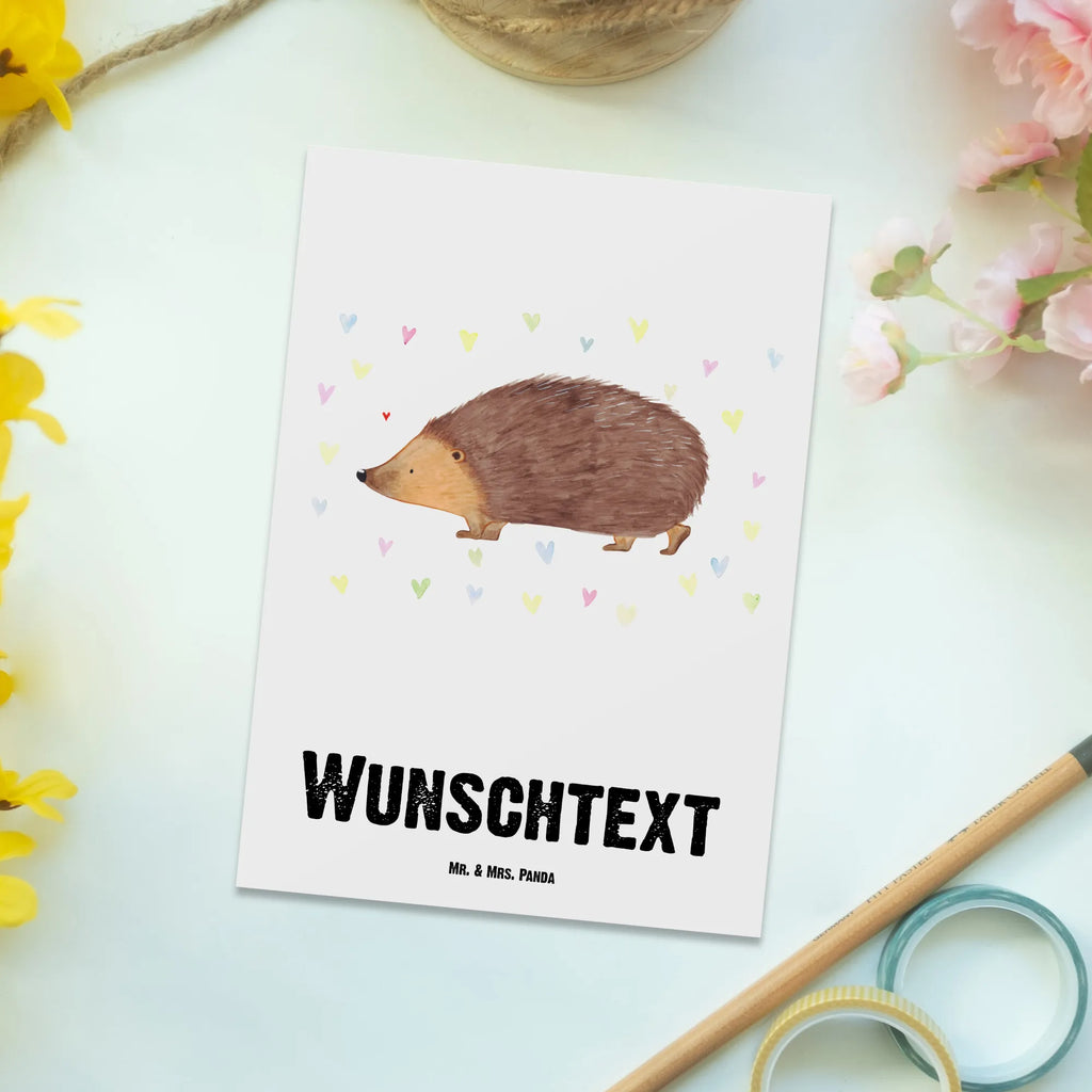 Personalizowana kartka pocztowa jeż serca Motywy zwierzęce, dobra energia, zabawne powiedzonka, zwierzęta