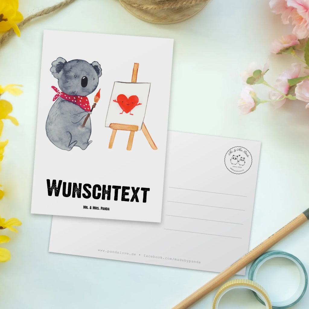 Personalised postcard Koala bear Artist Koala, love gift, love, drawing, proof of love, feelings, artist