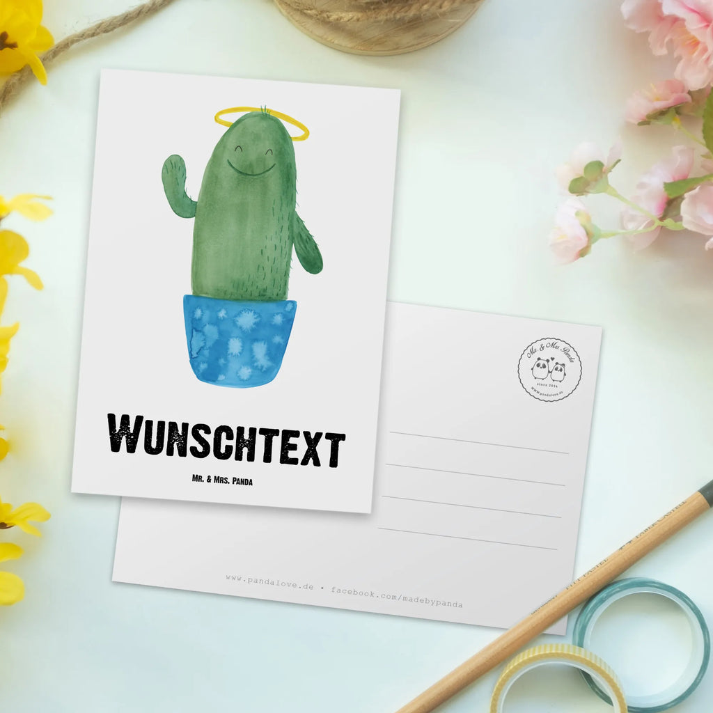 Personalised postcard cactus Holy cactus, cactuses, plants, cactus plant, small green cactus, sister, funny, halo, sisters, parents, girlfriend, brother, family, child, cheeky