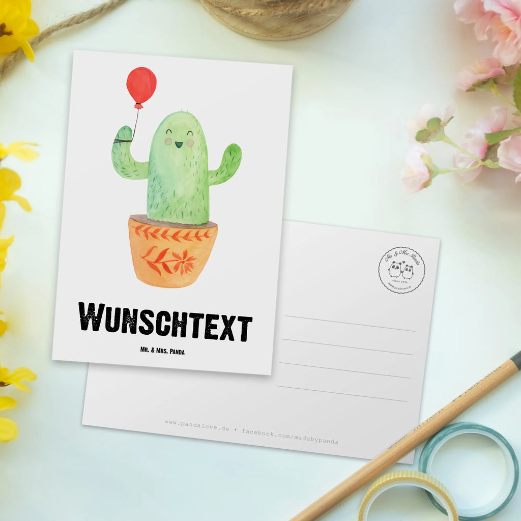 Personalised postcard cactus balloon cactus, cactuses, plants, cactus plant, small green cactus, office, stress, boyfriend, office life, cacti, education, girlfriend, joy, balloon, exam, new start