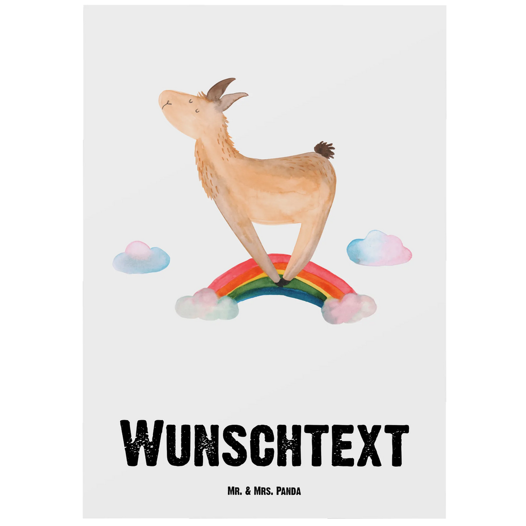 Personalisierte Postkarte Lama Regenbogen Postkarte Bedrucken, Einladung mit Wunschtext, Karte mit Wunschtext, Einladung mit Namen, Karte mit Namen, Grußkarte mit Namen, Geschenkkarte mit Wunschtext, Grußkarte mit Wunschtext, Postkarte Personalisierbar, Geschenkkarte mit Namen, Postkarte mit Namen, Postkarte mit Wunschtext, Ansichtskarte mit Namen, Ansichtskarte mit Wunschtext, Lama, Alpaka, Haters Gonna Hate, Regenbogen, Freiheit, Wolkenland, Haters, Schule, Selbstständig, Abi, Außenseiter, Lamas, Hobby