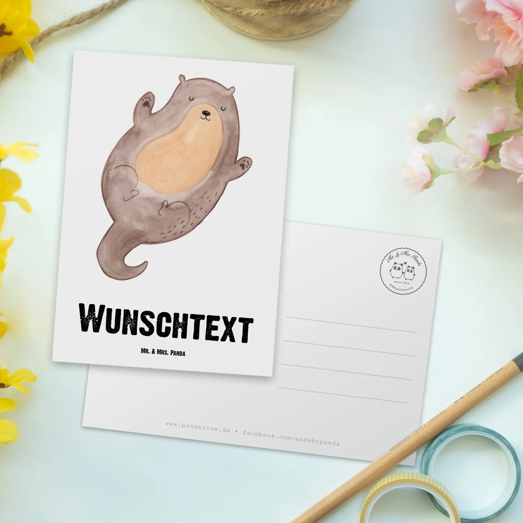Personalisierte Postkarte Otter Umarmen Ansichtskarte mit Wunschtext, Postkarte mit Wunschtext, Grußkarte mit Namen, Geschenkkarte mit Namen, Karte mit Namen, Karte mit Wunschtext, Einladung mit Wunschtext, Postkarte mit Namen, Geschenkkarte mit Wunschtext, Einladung mit Namen, Ansichtskarte mit Namen, Postkarte Personalisierbar, Postkarte Bedrucken, Grußkarte mit Wunschtext, Otter, Fischotter, Seeotter, Otter Seeotter See Otter