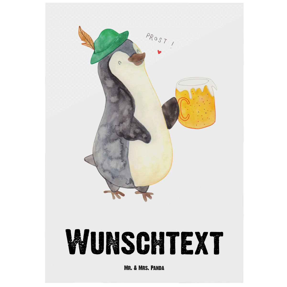 Personalised postcard Penguin Beer Penguin, North Pole, Winter, Penguins, penguins, Oktoberfest, beer