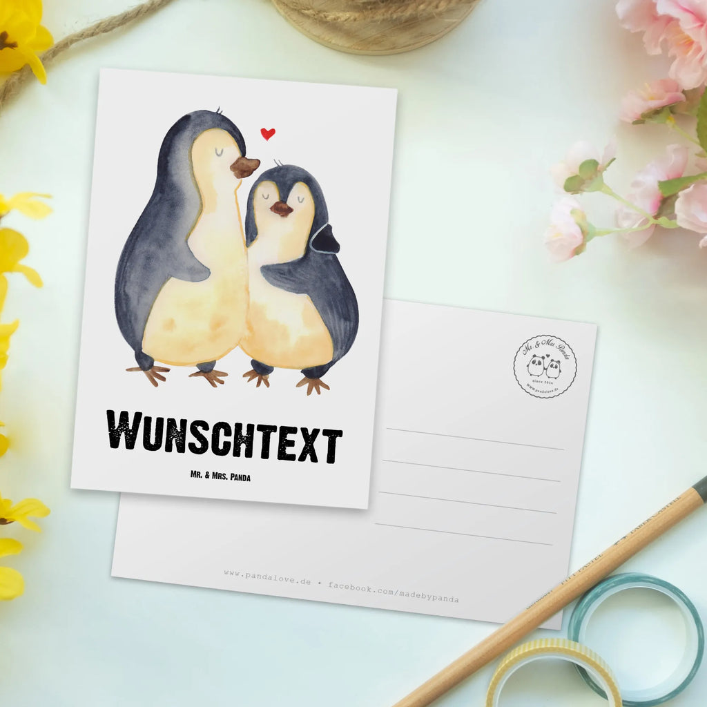 Personalisierte Postkarte Pinguin umarmend Postkarte Personalisierbar, Ansichtskarte mit Namen, Grußkarte mit Namen, Geschenkkarte mit Wunschtext, Geschenkkarte mit Namen, Ansichtskarte mit Wunschtext, Grußkarte mit Wunschtext, Postkarte mit Wunschtext, Karte mit Namen, Postkarte mit Namen, Postkarte Bedrucken, Karte mit Wunschtext, Einladung mit Namen, Einladung mit Wunschtext, Pinguin, Hochzeitstag, Liebesbeweis, Liebe, Liebesgeschenk, Liebespaar, Hochzeit, Verlobung, Jahrestag, Hochzeitsgeschenk