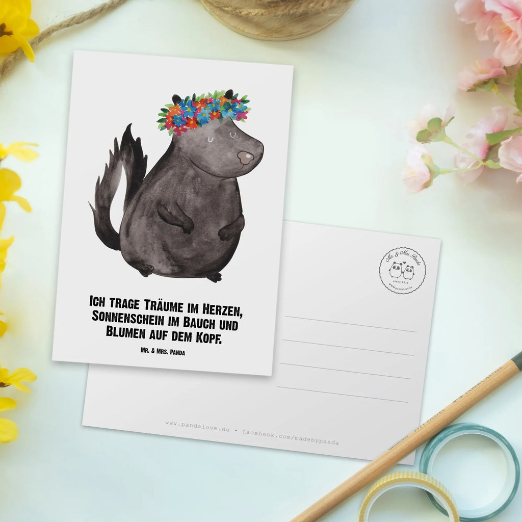 Personalised postcard skunk Girl Skunk, Wild animal, Namaste, Stinker, Yoga, Stinky, Laugh, Live, Predator, Love