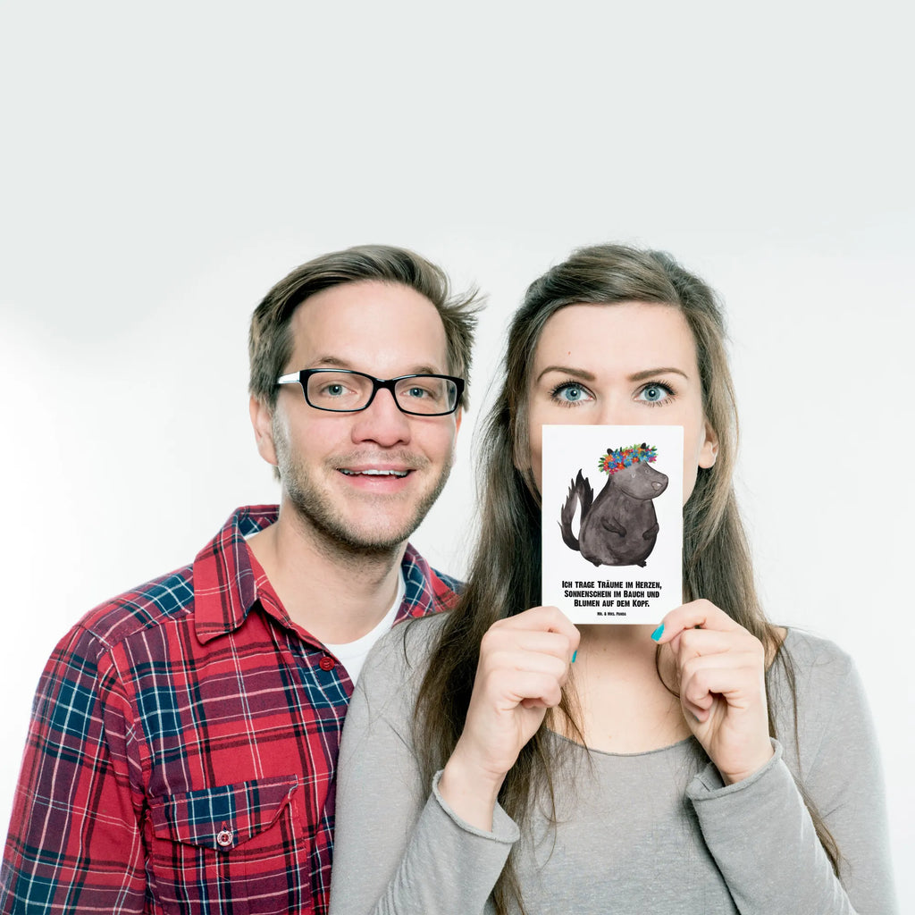 Personalised postcard skunk Girl Skunk, Wild animal, Namaste, Stinker, Yoga, Stinky, Laugh, Live, Predator, Love