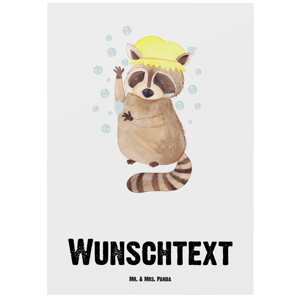 Personalisierte Postkarte Waschbär Grußkarte mit Wunschtext, Karte mit Namen, Einladung mit Namen, Grußkarte mit Namen, Geschenkkarte mit Wunschtext, Ansichtskarte mit Namen, Einladung mit Wunschtext, Postkarte mit Wunschtext, Geschenkkarte mit Namen, Postkarte mit Namen, Postkarte bedrucken, Postkarte personalisierbar, Ansichtskarte mit Wunschtext, Karte mit Wunschtext, Tiermotive, Gute Laune, lustige Sprüche, Tiere, Fröhlich, Plan, Waschbär, Tagträumen, Seifenblasen, waschen