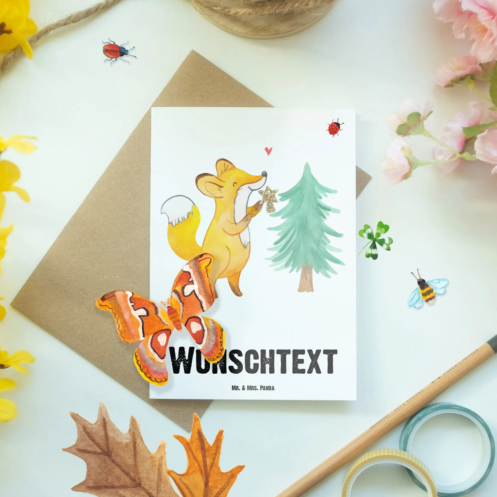 Personalised greetings card Fox Christmas tree Winter, Christmas, Christmas time, snow, skate, christmas days, christmas, fox, christmas decoration, christmas eve, christmas time, santa claus, christmas present, winter