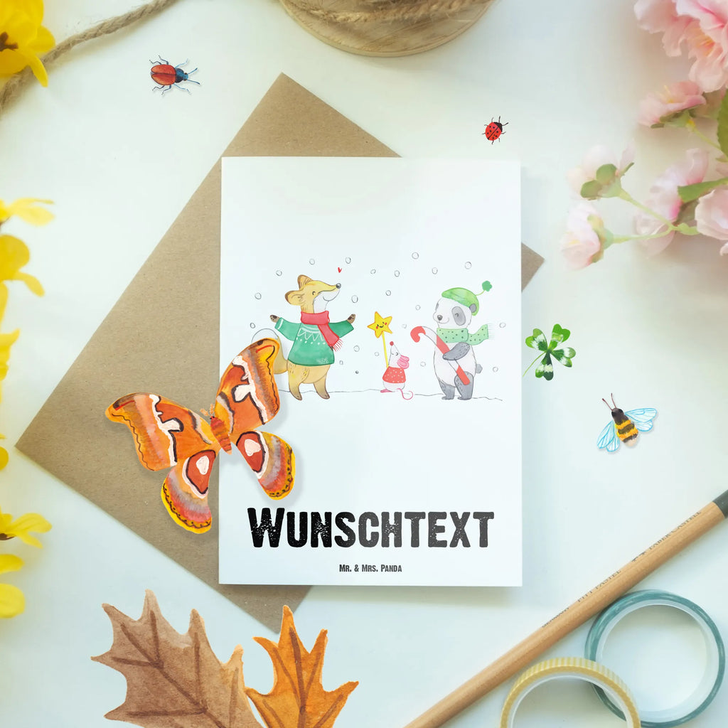 Spersonalizowana kartka z życzeniami Zima radość świąteczna Zima, Boże Narodzenie, dekoracje świąteczne, Mikołaj, Adwent, Wigilia, zimowy motyw