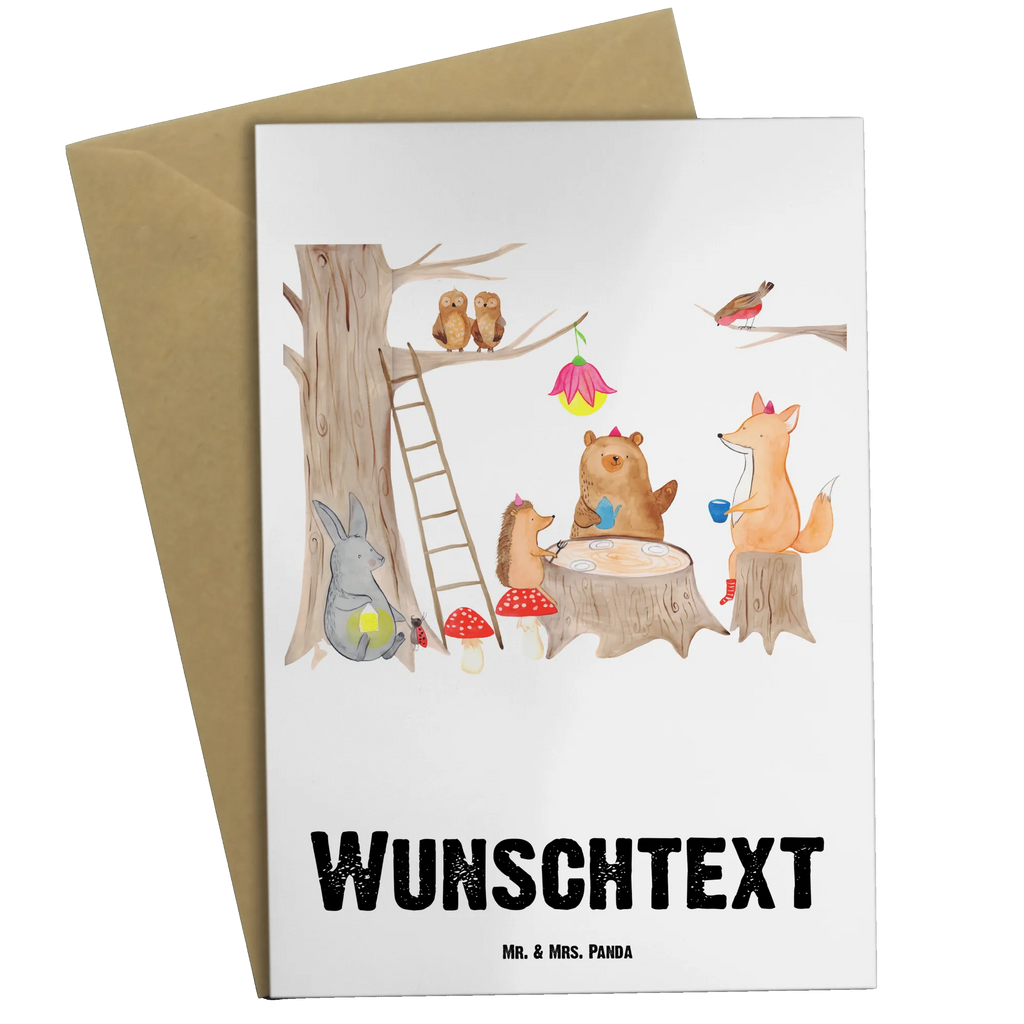 Personalised greetings card forest animals picnic small animals, cute, funny, cute animal motives, hand drawn, small world, funny sayings, good mood, happy, gifts, gift ideas, special gifts, animal lover, card, squirrel, hare, forest animals, forest, picnic, mouse, fox, hedgehog