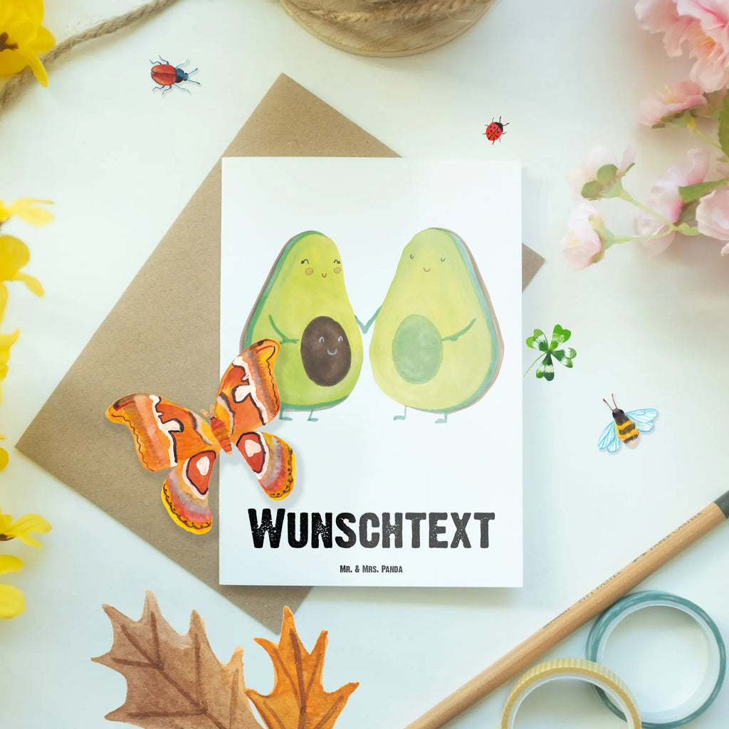 Personalised greetings card avocado pair avocado, vegetables, pregnancy, love, children, birth, baby party, baby shower, avocados, wedding, avocuddle, family