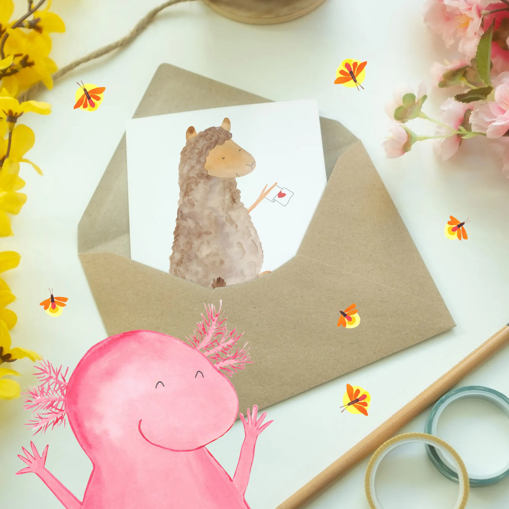 Personalisierte Grußkarte Alpaka Fahne Personalisiertere Klappkarte, Personalisierte Hochzeitskarte, Personalisierte Karte, Personalisierte Grußkarte, Grußkarte als Geldgeschenk, Personalisierte Glückwunschkarte, Grußkarte selber drucken, Grußkarten personalisiert, Grußkarte mit persönlichen Nachrichten, Personalisierte Geburtstagskarte, Personalisierte Einladungskarte, Grußkarte selbst gestalten, Grußkarte mit Namen, Alpaka, Lama, Lamas, Alpakas, Liebe