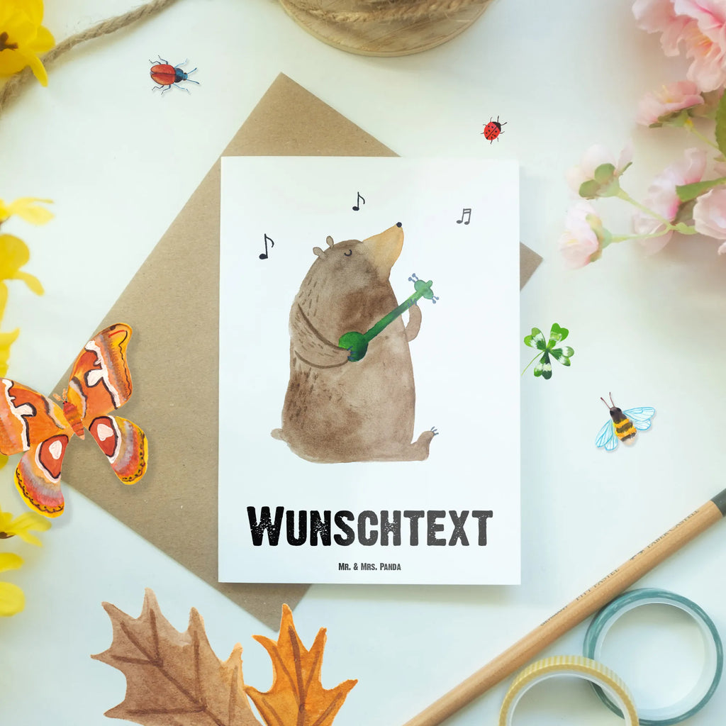 Personalised greetings card bear song bear, teddy, teddy bear, cuddly toy, valentine, woman, song, heart, love, partner, saying, Bear, gift, love song, girlfriend