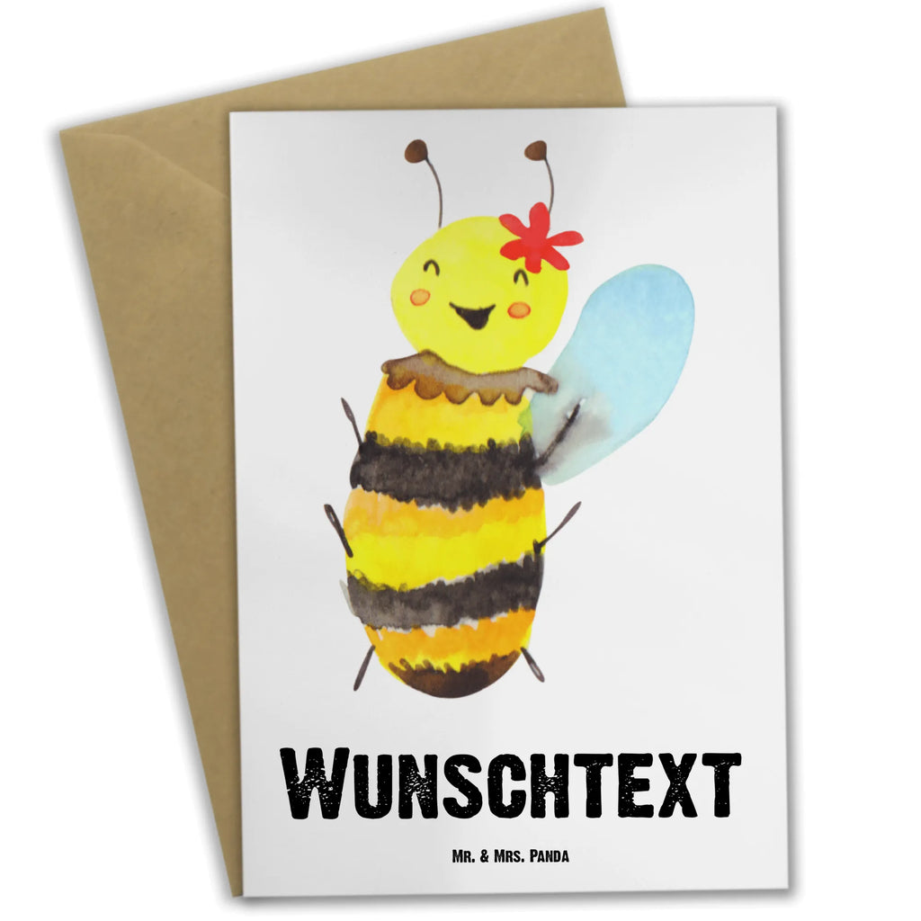 Personalised greetings card bee happy Bee, wasp, bumblebee