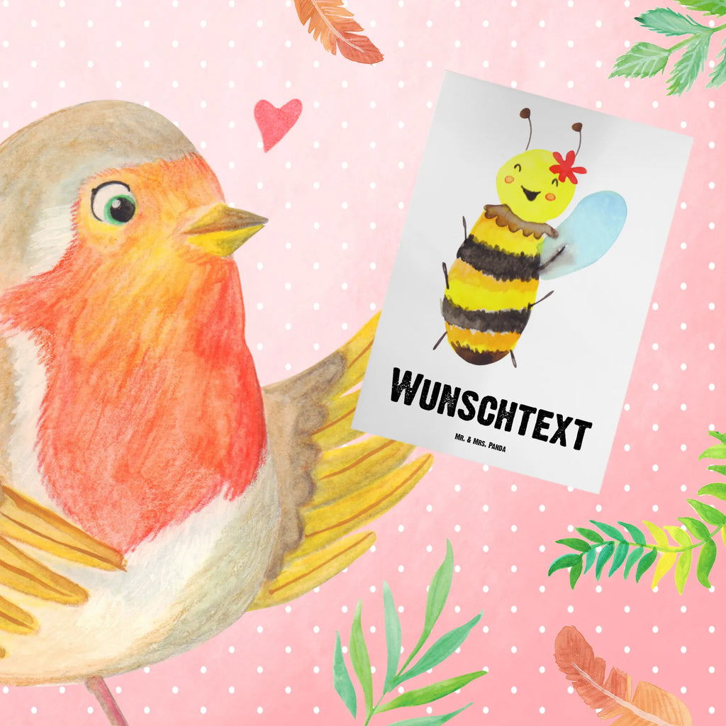 Personalised greetings card bee happy Bee, wasp, bumblebee